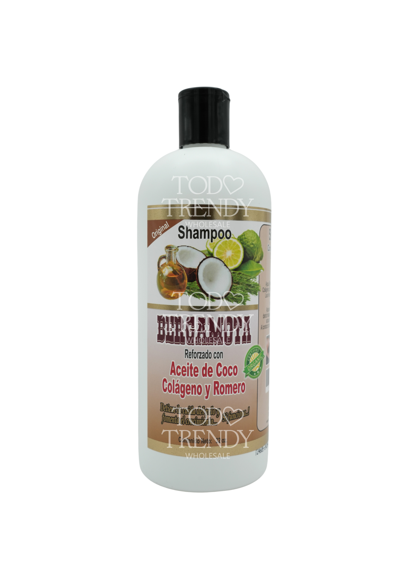Shampoo Bergamota reforzado con aceite de coco y romero (3PC)