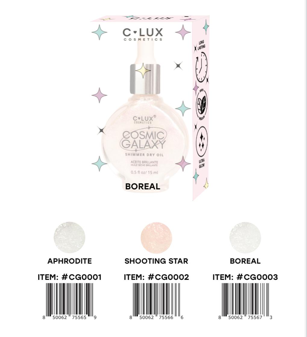 C LUX Cosmic Galaxy Shimmer Dry Oil Display 48 PCS