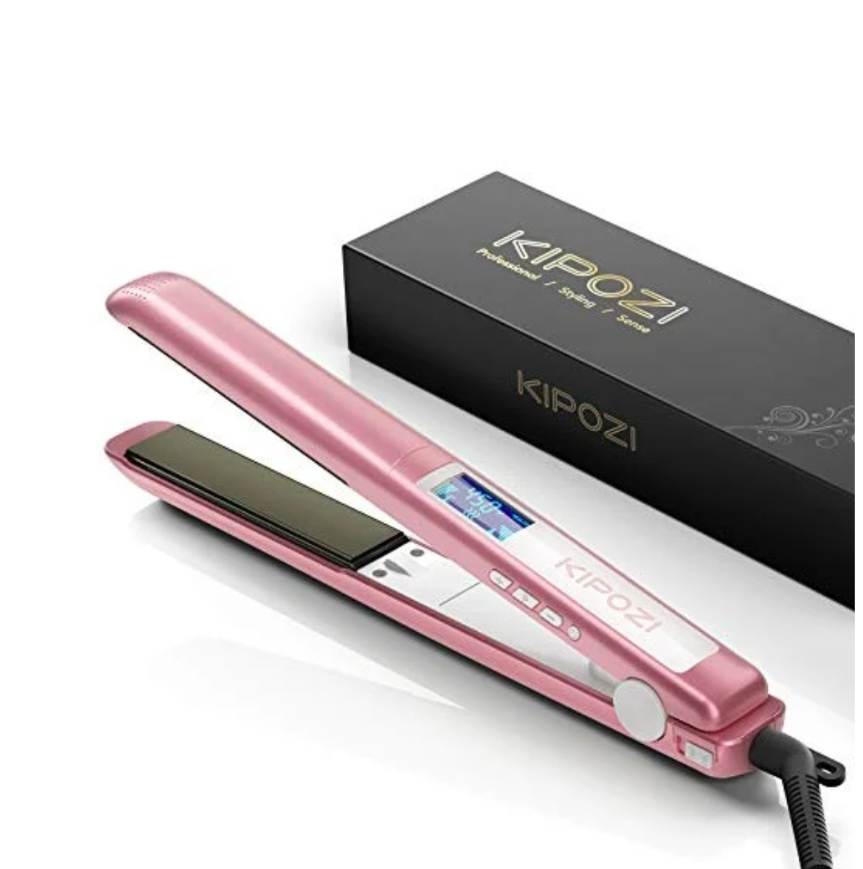 KIPOZI - Rose Professional ceramic ionic straightener titanium (3PC)