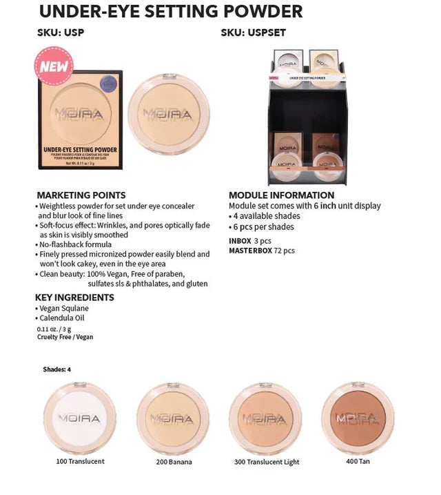 MOIRA - Under Eye - Setting Powder (3 PCS)