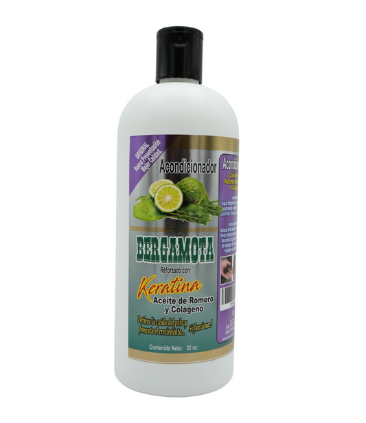 Acondicionador Bergamota reforzado con Keratina aceite de romero y colageno (3PC)