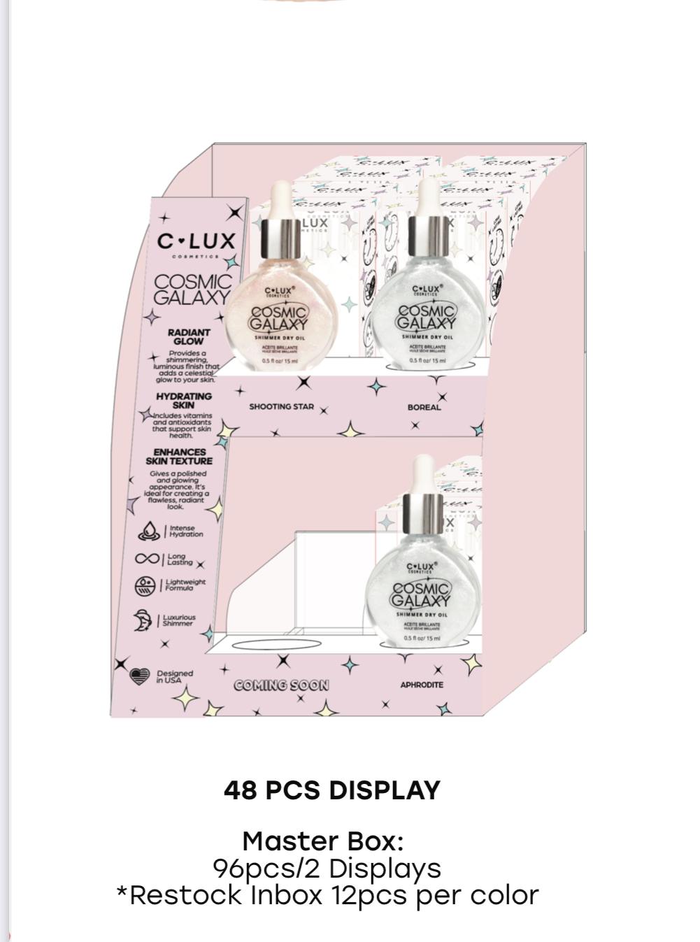 C LUX Cosmic Galaxy Shimmer Dry Oil Display 48 PCS