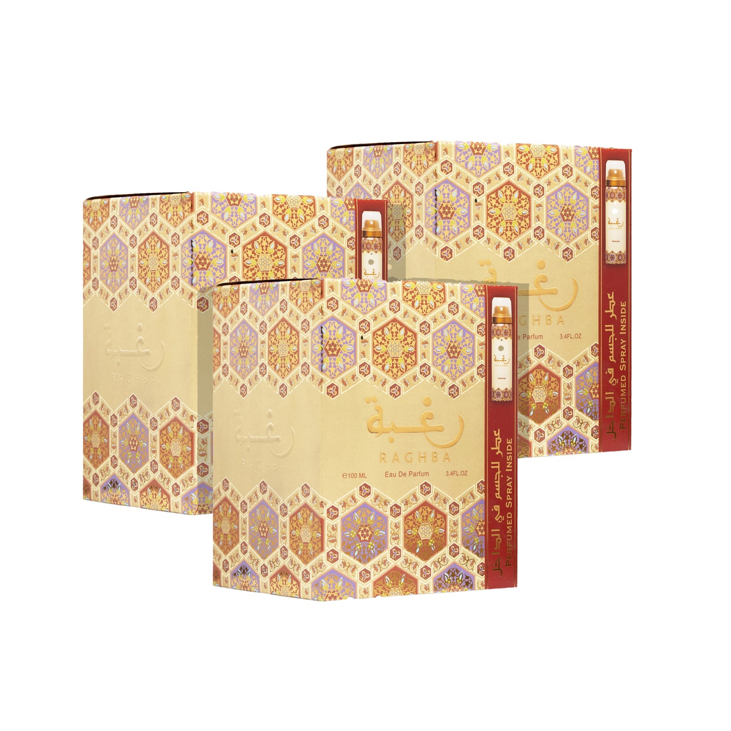 Lattafa Raghba - Edp Sp 3.4 oz - Deodorant  1.7 oz (3pcs)