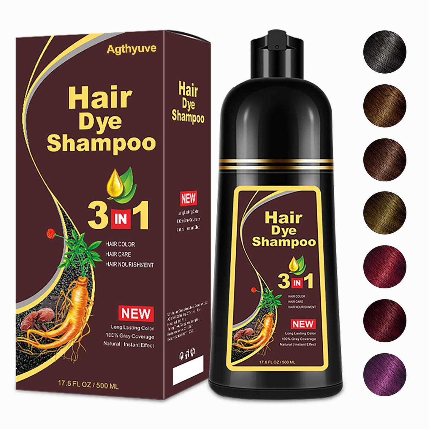 Shampoo Hair Dye 3PCS