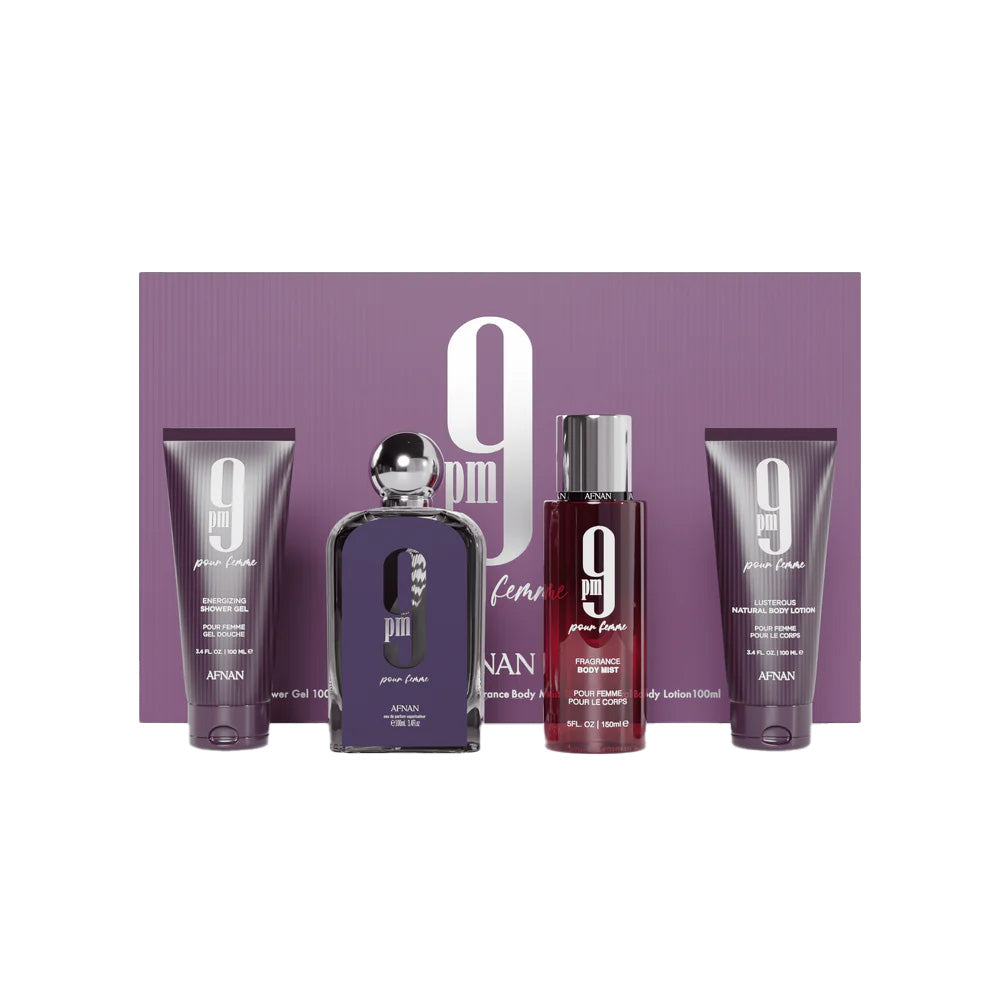 SET Afnan 9 pm Pour Femme 4 Piece (3 Sets)