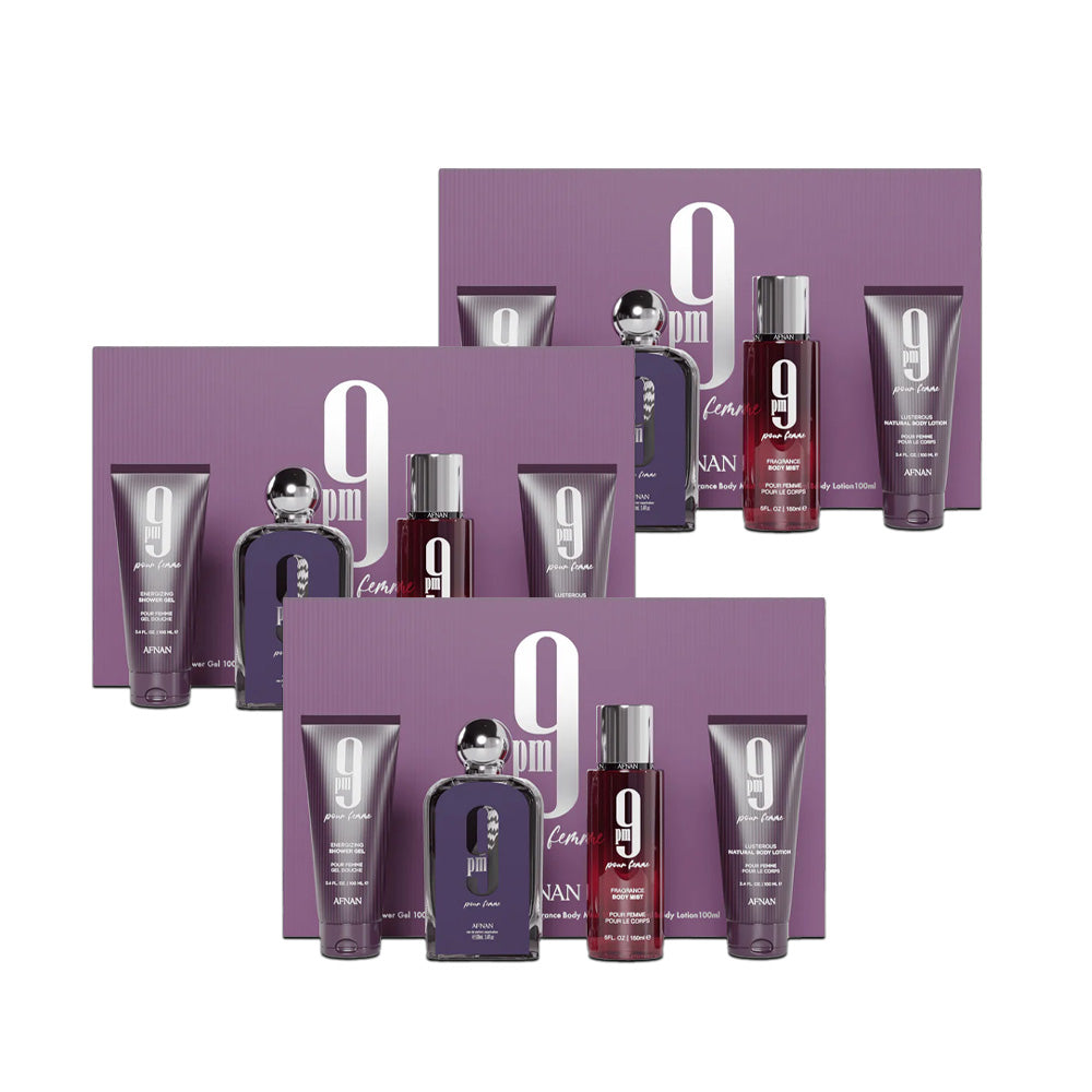 SET Afnan 9 pm Pour Femme 4 Piece (3 Sets)