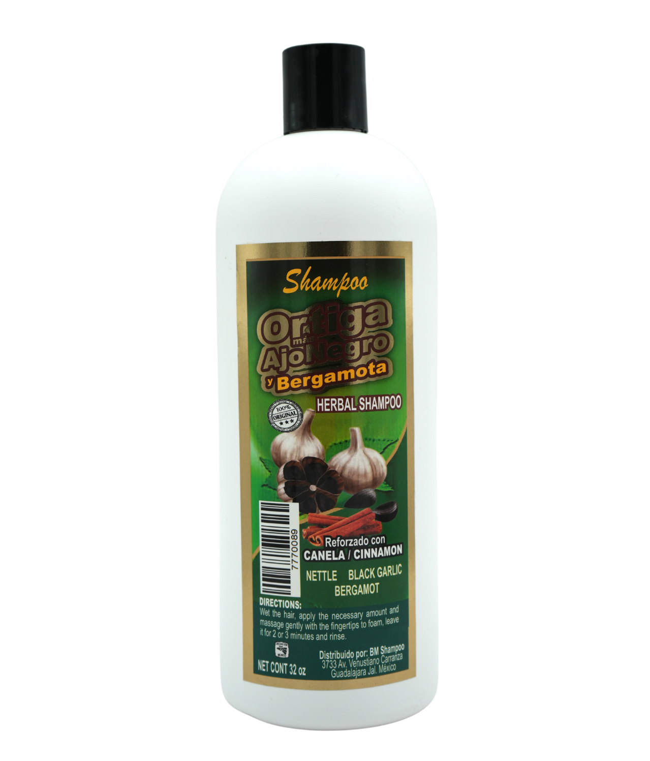 Shampoo Ortiga mas ajo negro y bergamota (3PC)