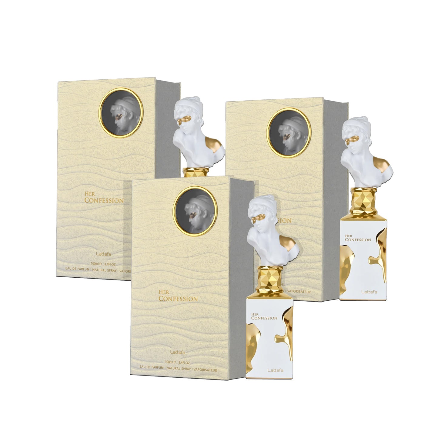 Lattafa Her Confession - Eau De Parfum Sp 3.4 oz (3pcs)