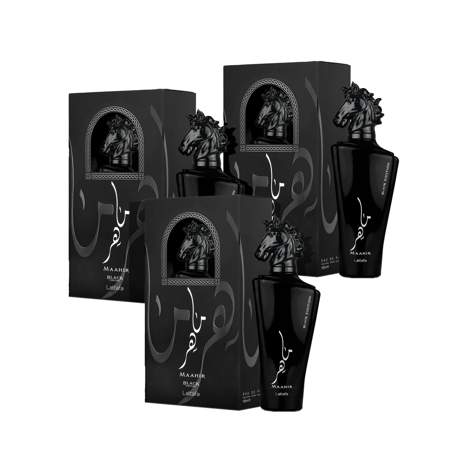 Lattafa Maahir Black Edition  - Eau De Parfum Sp 3.4 oz (3pcs)
