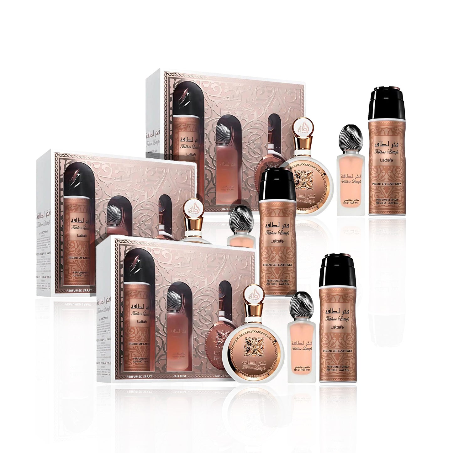 SET Lattafa Fakhar Women 3 Piece  (3 Sets)