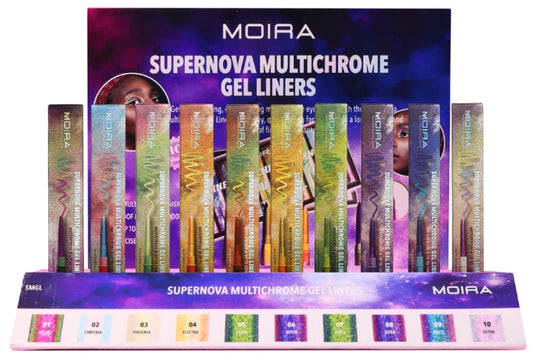 MOIRA DISPLAY SUPER NOVA MULTICHROME GEL LINER 60PCS, 10 TESTER