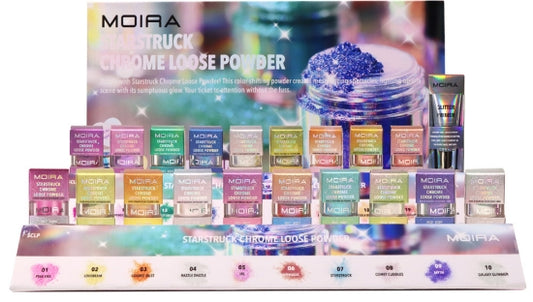 MOIRA DISPLAY STARSTRUCK CHROME LOOSE POWDER 120 PCS, 20 TESTER