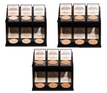MOIRA DISPLAY COMPLETE WEAR TM POWDER FOUNDATION   108 PCS , 18 TESTER