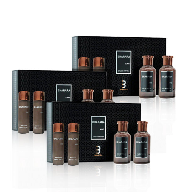 SET 4 PCS Bharara King (3.4oz EDP + 5oz SG + 3.4oz ASB + 5oz BL (3 Sets)