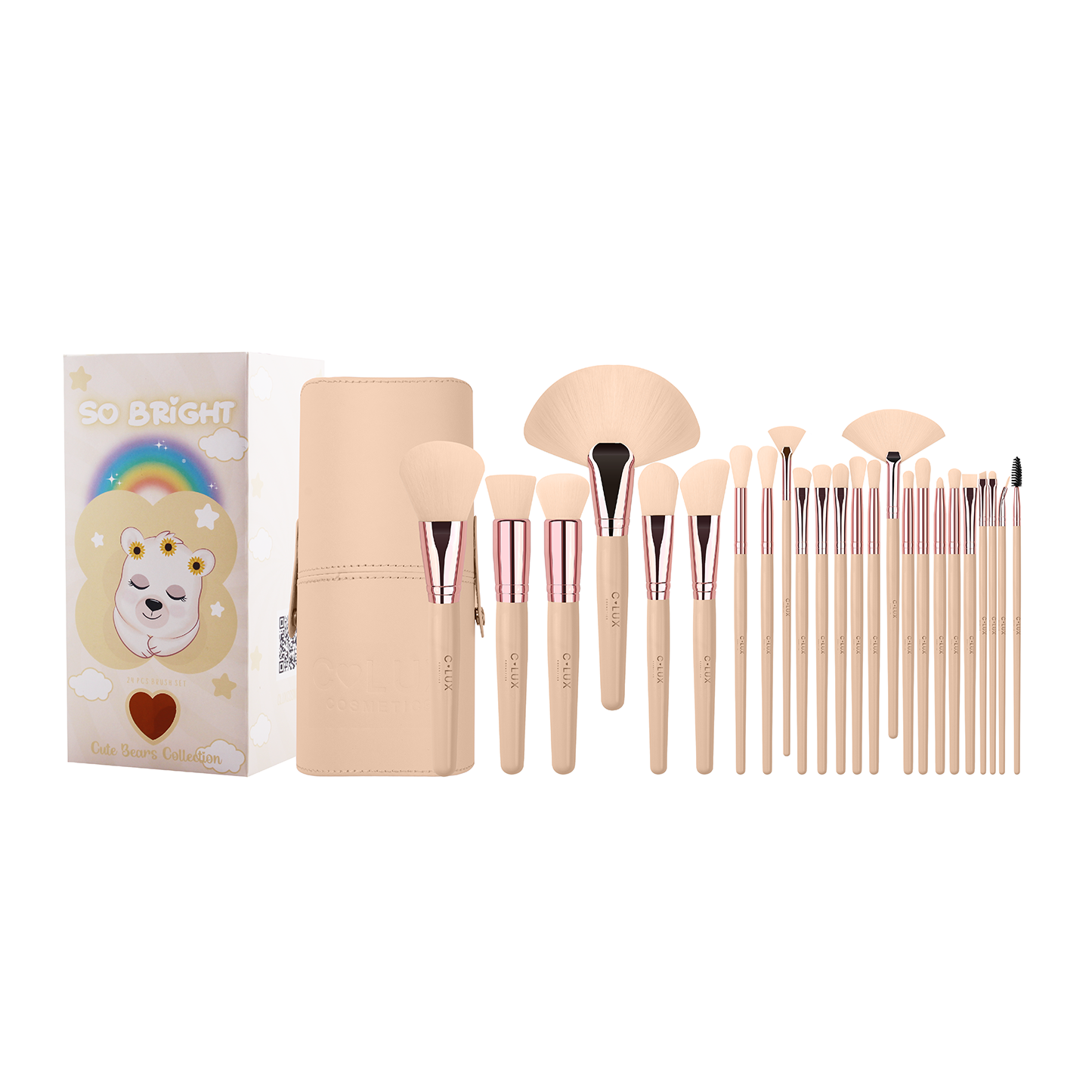 C Lux - Bear Collection 24 - Makeup Brush Set  (3 PCS)